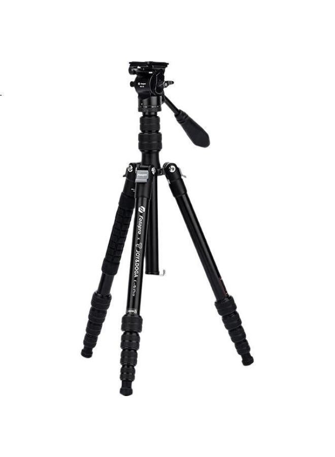 Fotopro فوتوبرو E4I برو+MH-2A حامل كاميرا محمول قابل للطي مع رأس فيديو هيدروليكي، رمادي كربوني أصلي - Image 2
