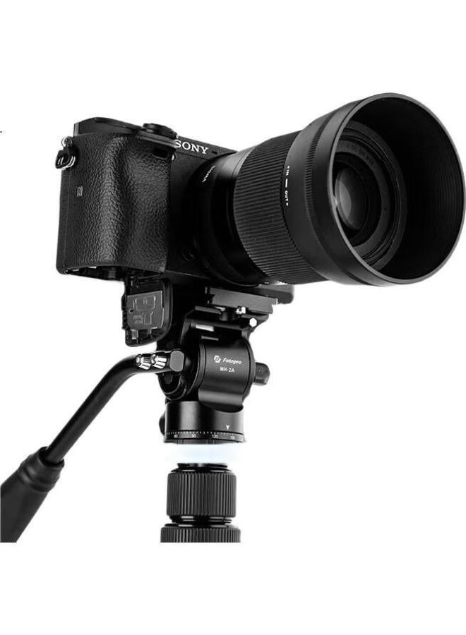 Fotopro فوتوبرو E4I برو+MH-2A حامل كاميرا محمول قابل للطي مع رأس فيديو هيدروليكي، رمادي كربوني أصلي - Image 3