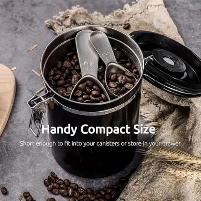 ريحني مغارف قهوة 2 قطعة، ملعقة قياس قهوة من الفولاذ المقاوم للصدأ، مجموعة ملاعق قياس من الفولاذ المقاوم للصدأ، مجموعة ملاعق قياس متينة للقهوة المطحونة، ملعقة طعام 15 مل، 2 قطعتان - Image 5