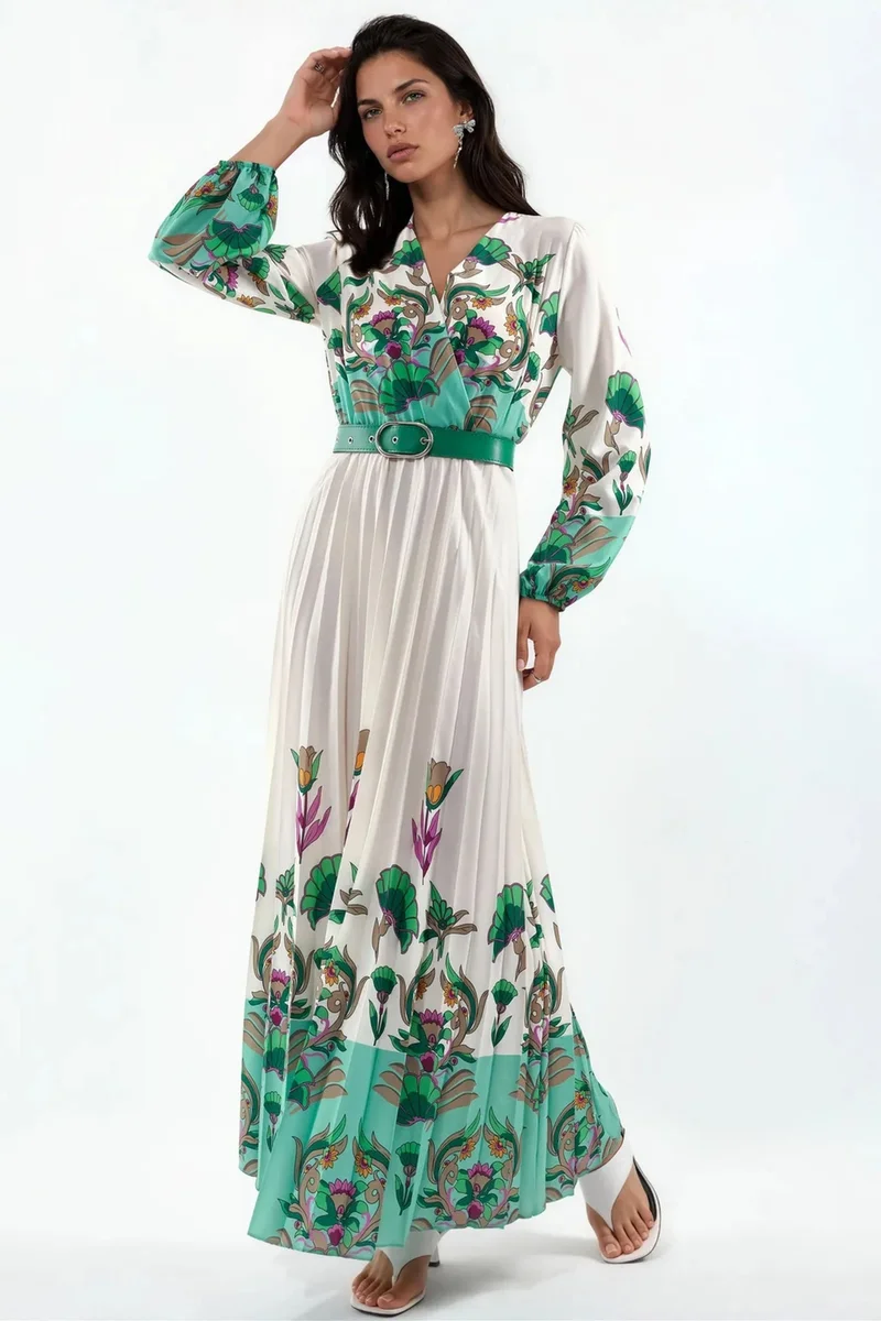 Jennyfer Floral Midi Dress With Belt