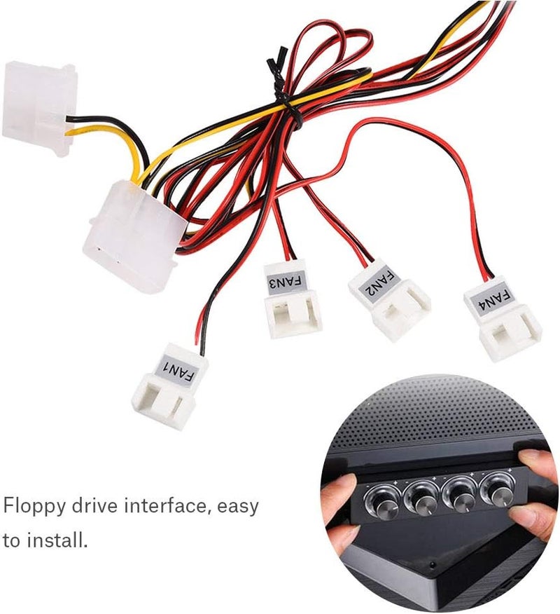 klarako 4 Channel Computer Fan Speed & Temperature Controller with Blue LED, Reduce Heat, Manage 4 Fans, Quiet Operation - Image 3