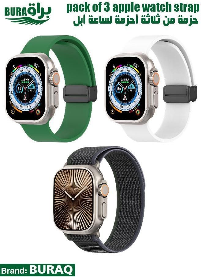 BURAQ - Apple Watch Band Strap For Apple Watch Ultra 2/Ultra 49mm, Series 10 46mm, 9/8/7 45mm, SE2/SE/6/5/4 44mm, 3/2/1 42mm - Image 1