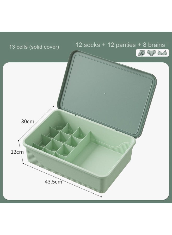 NIBEMINENT Underwear Organizer Box With Lid Compartment Clear Sock And Underwear Drawer  - Image 1