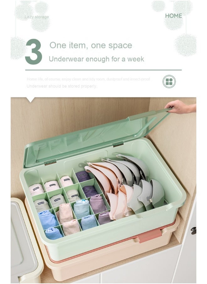 NIBEMINENT Underwear Organizer Box With Lid Compartment Clear Sock And Underwear Drawer  - Image 4