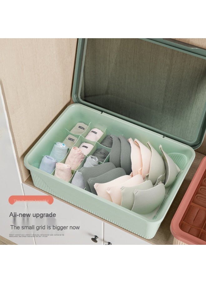 NIBEMINENT Underwear Organizer Box With Lid Compartment Clear Sock And Underwear Drawer  - Image 3