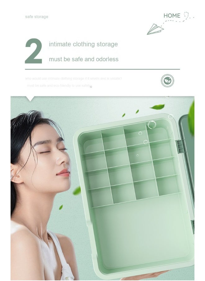 NIBEMINENT Underwear Organizer Box With Lid Compartment Clear Sock And Underwear Drawer  - Image 2