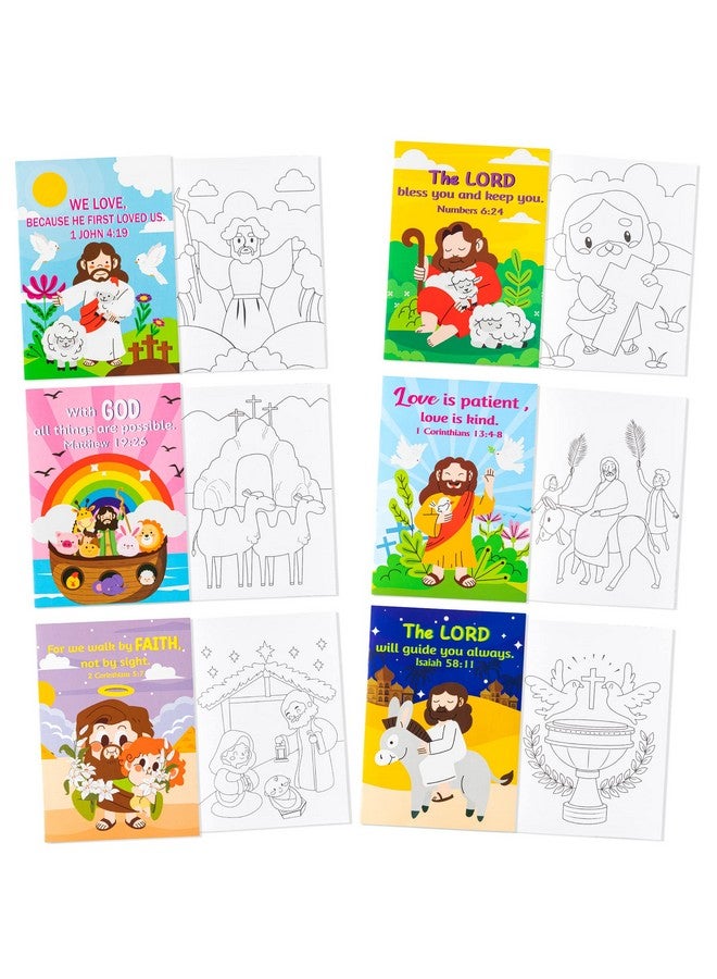ANGOLIO 24Pcs Christian Religious Coloring Books Bulk For Kids Diy Art Drawing Book For Sunday School Prizes Back To School Classroom Rewards Church Activity Carnival Party Favors, 6 Styles - Image 3