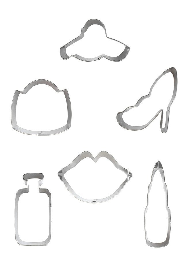 Comais Lady’s Series Cookie Cutters Set of 6 pcs, Stainless Steel Girl’s Accessories Shaped Fondant Cutter Molds Baking DIY - Image 2