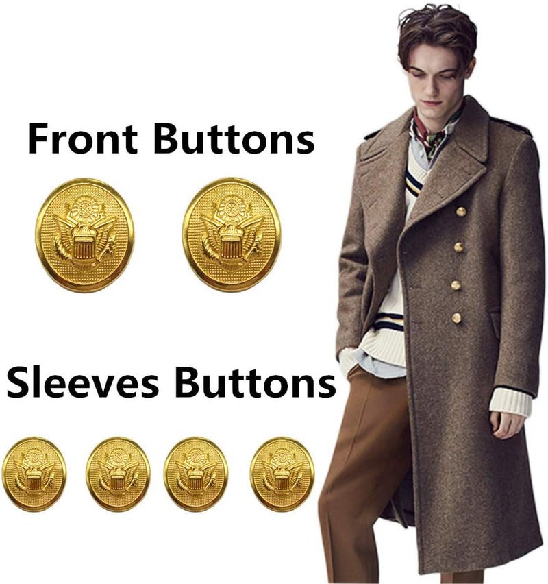 YaHoGa 14pcs Gold Blazer Buttons for Suits Blazers Sport Coats 20mm 15mm Metal Shank Blazer Buttons Set for Sewing Coats Suits Blazers MB20110 - Image 3