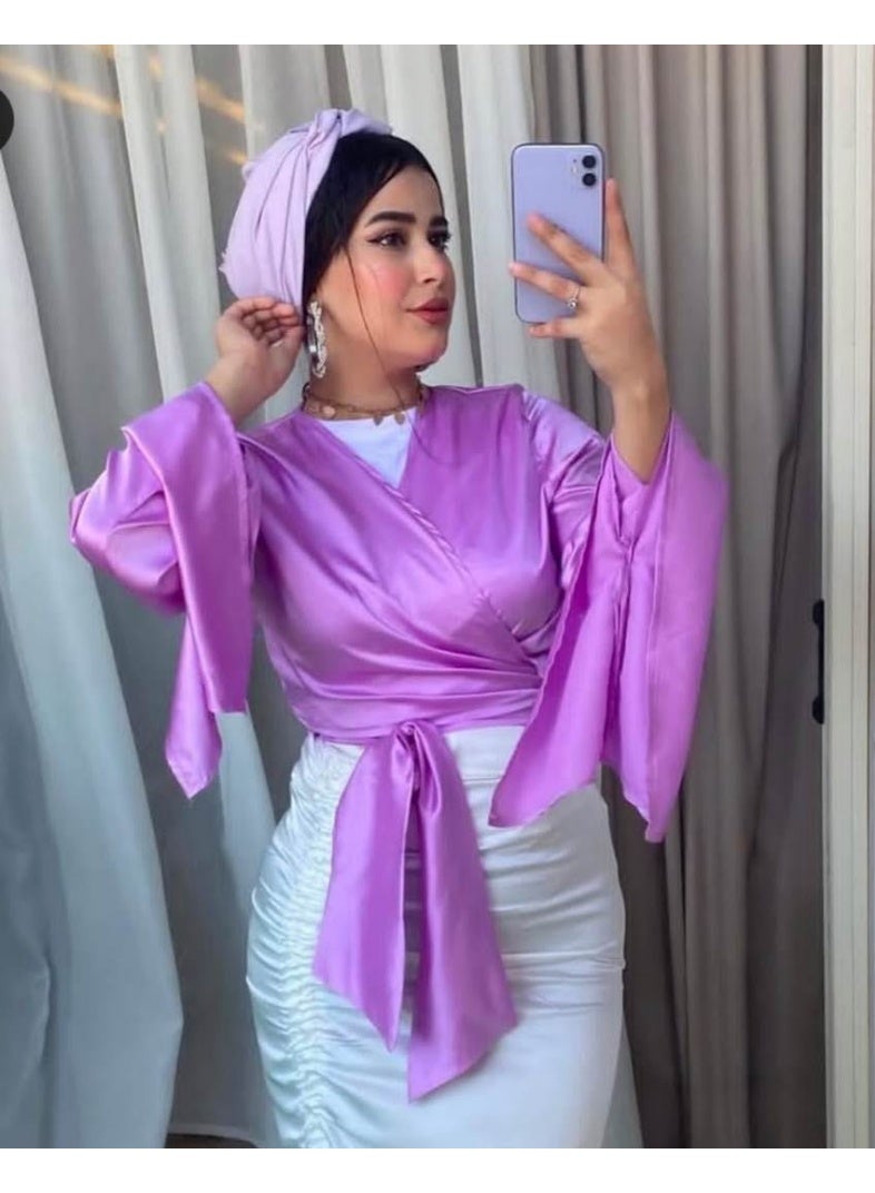 Soft silk satin blouse for occasions, a design to suit all tastes - Image 1