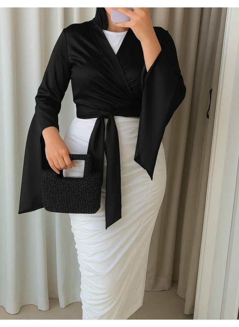 Soft silk satin blouse for occasions, a design to suit all tastes - Image 4