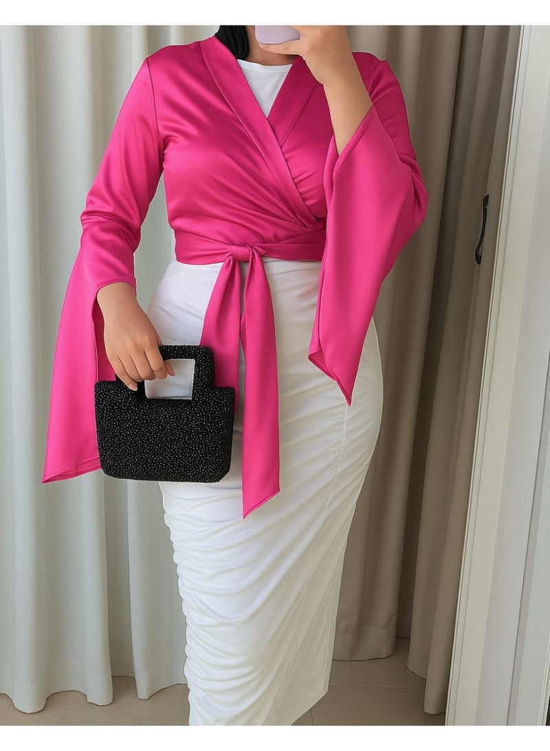 Soft silk satin blouse for occasions, a design to suit all tastes - Image 3