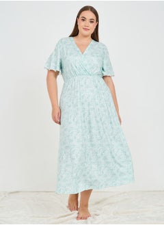 Paisley Print Wrap Midi Nightdress