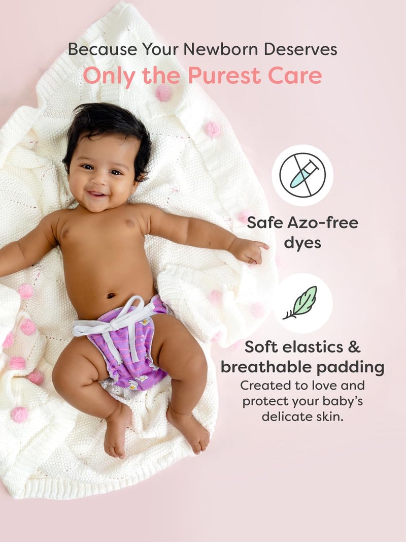 SuperBottoms DryFeel Baby Langot 0-6 months l Organic Cotton Modern Baby Nappy l Mess-free Langot with Gentle Elastics l Super DryFeel Top Layer l Diaper-free Time Essential | 3 Pack - Image 3