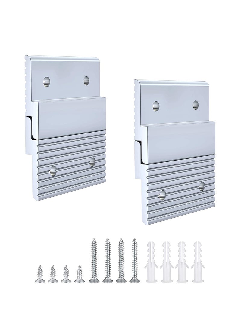2 Pairs of Aluminum French Cleat Picture Hangers with Screws, 2 Inch Hidden Wall Mount Brackets for Photos, Mirrors, and Artworks - Image 1