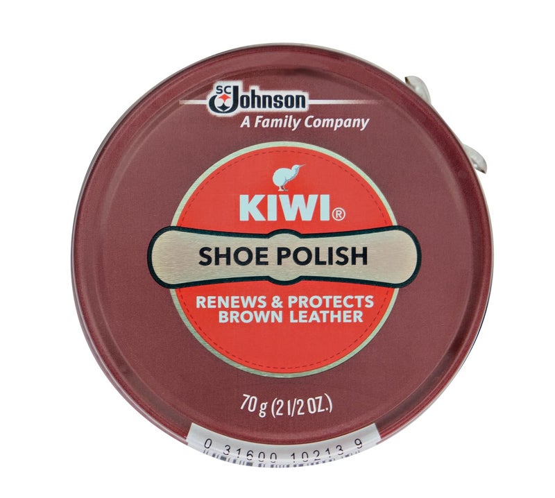 Kiwi Wax Shoe Polish, Giant Size 2.5 oz, Brown - Image 1
