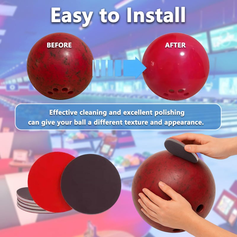 Mecefeno Bowling Sanding Pads, Bowling Ball Sanding Pads 6 Pieces Grit Pads for Bowling Ball Sanding Sand Pads Polishing Cleaning Pad Grit 500, 1000, 1500, 2000, 3000, 5000 for Ball Resurfacing Polishing Kit - Image 5
