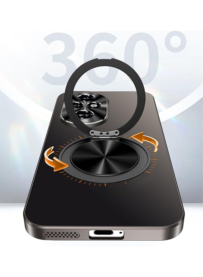 إيروريكس جراب متوافق مع Honor 200 Pro، جراب واقٍ شامل غير لامع مع حامل مغناطيسي يدور 360 درجة، غطاء خلفي لهاتف Honor 200 Pro، أرجواني - Image 3