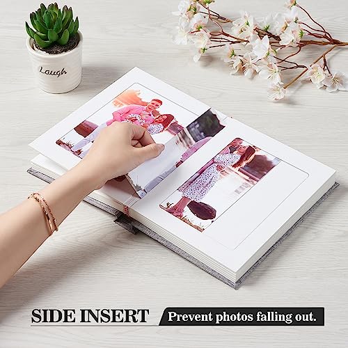 Pssoss Photo Album 5x7 with Writing Space Linen Cover 5x7 Photo Album Book Holds 20 Photos Ideal for Wedding Theme-Album and Baby Photo Albums (Beige,20 Pockets) - Image 3