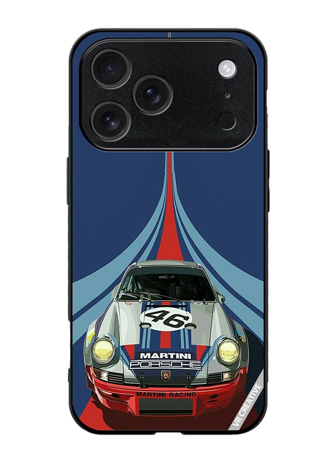 VR CREATIVE Protective Case Cover For Apple iPhone 17 Pro Max Martini Porsche 46 Racing Car Design Multicolour
