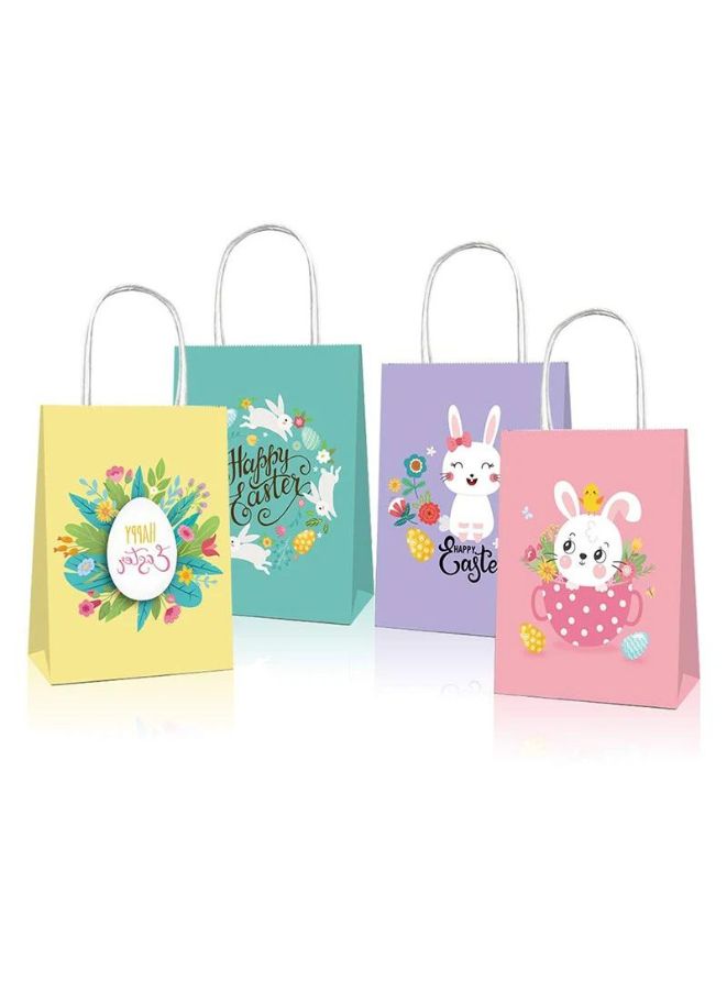 4 PCS Bunny Gift Bags, Party Favor Bags with Handles, Happy Gift Bags for Kids, Party Supplies Favors, Gift Wrapping - Image 1