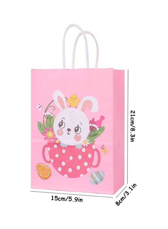 4 PCS Bunny Gift Bags, Party Favor Bags with Handles, Happy Gift Bags for Kids, Party Supplies Favors, Gift Wrapping - Image 3