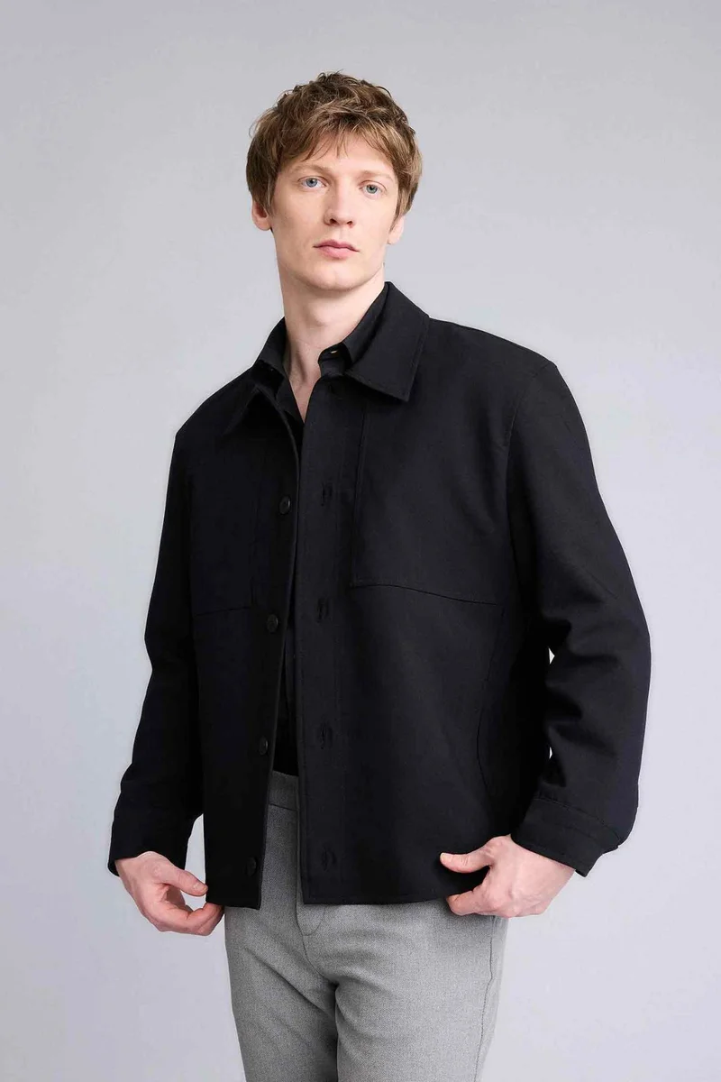 ديفاكتو Regular Fit Polo Collar Lined Blazer