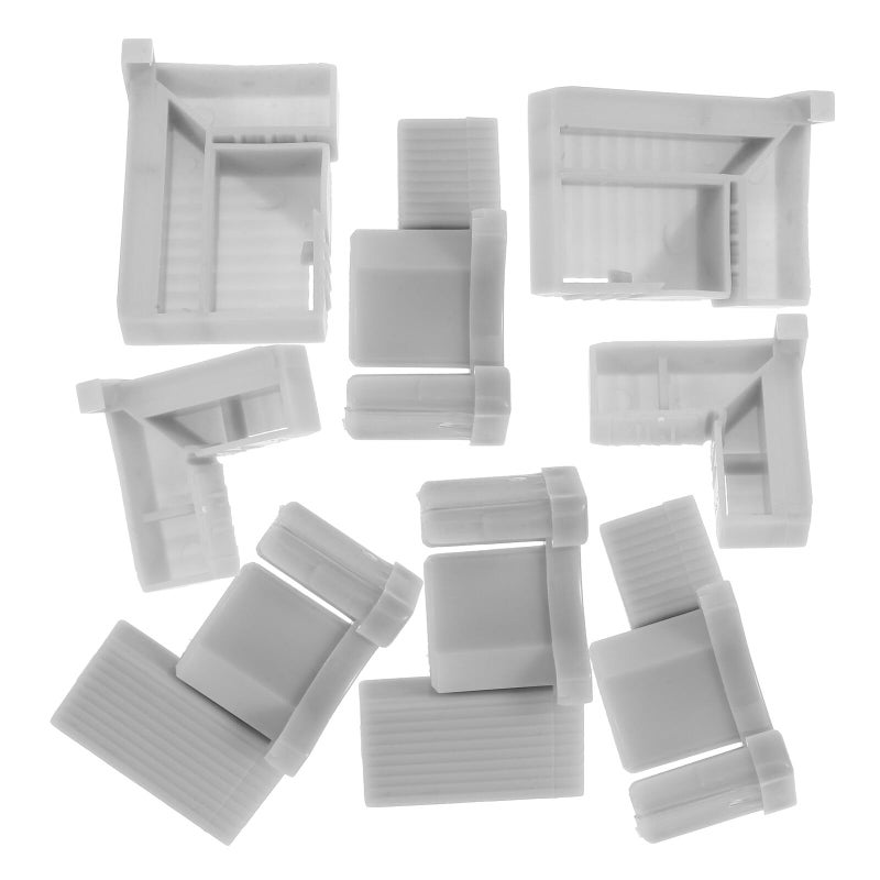 White Plastic Corner Brackets 8pcs Furniture Connectors For Cabinet Drawer Doors Shelves - Image 2