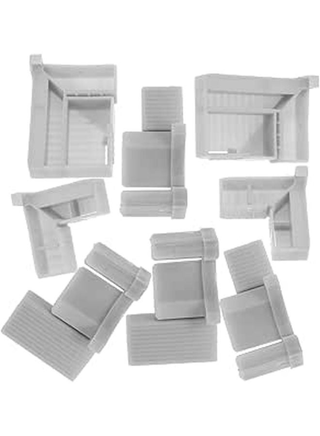 White Plastic Corner Brackets 8pcs Furniture Connectors For Cabinet Drawer Doors Shelves - Image 1