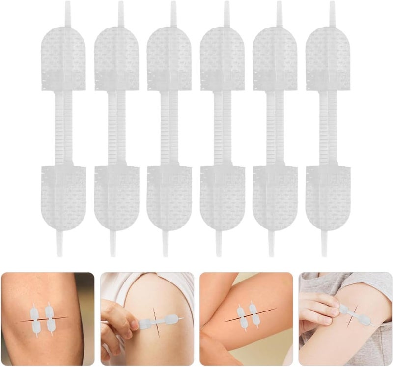 لابريمب (LABRIMP) شرائط لإغلاق الجروح بالسحاب 6 قطع، مقاس 45×10 مم، من القماش المتنفس والملصق، سهلة الاستخدام، مناسبة للإسعافات الأولية في الهواء الطلق، لإغلاق الجروح بسرعة. - Image 4