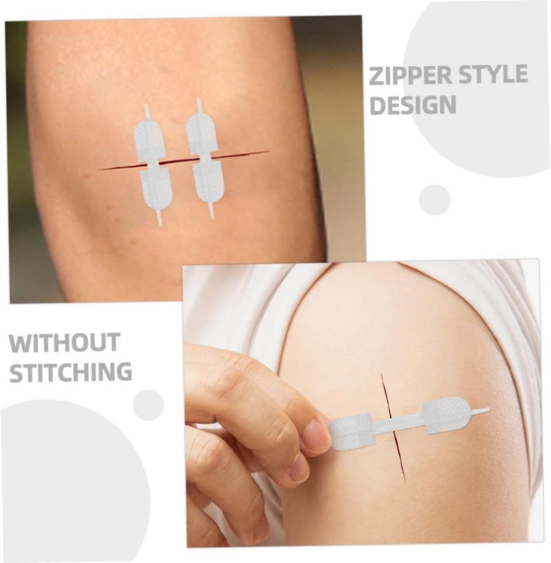لابريمب (LABRIMP) شرائط لإغلاق الجروح بالسحاب 6 قطع، مقاس 45×10 مم، من القماش المتنفس والملصق، سهلة الاستخدام، مناسبة للإسعافات الأولية في الهواء الطلق، لإغلاق الجروح بسرعة. - Image 5