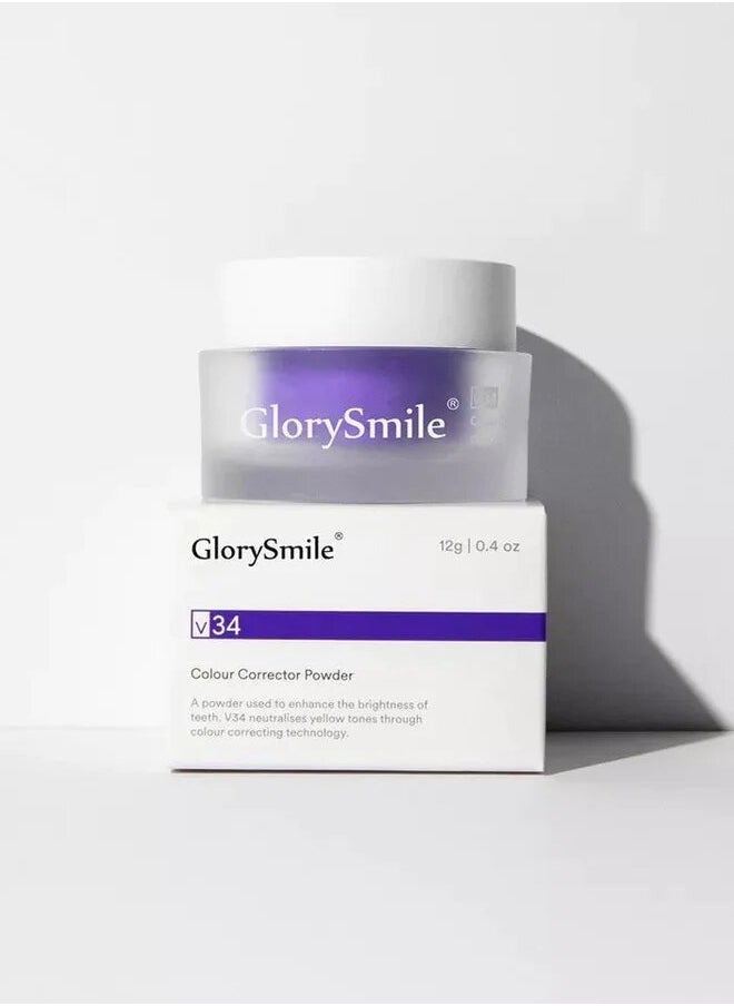 GlorySmile - V34 Colour Corrector Powder for Sensitive Teeth and Cavity Prevention Brighten Teeth for Men & Women 12g - Image 1
