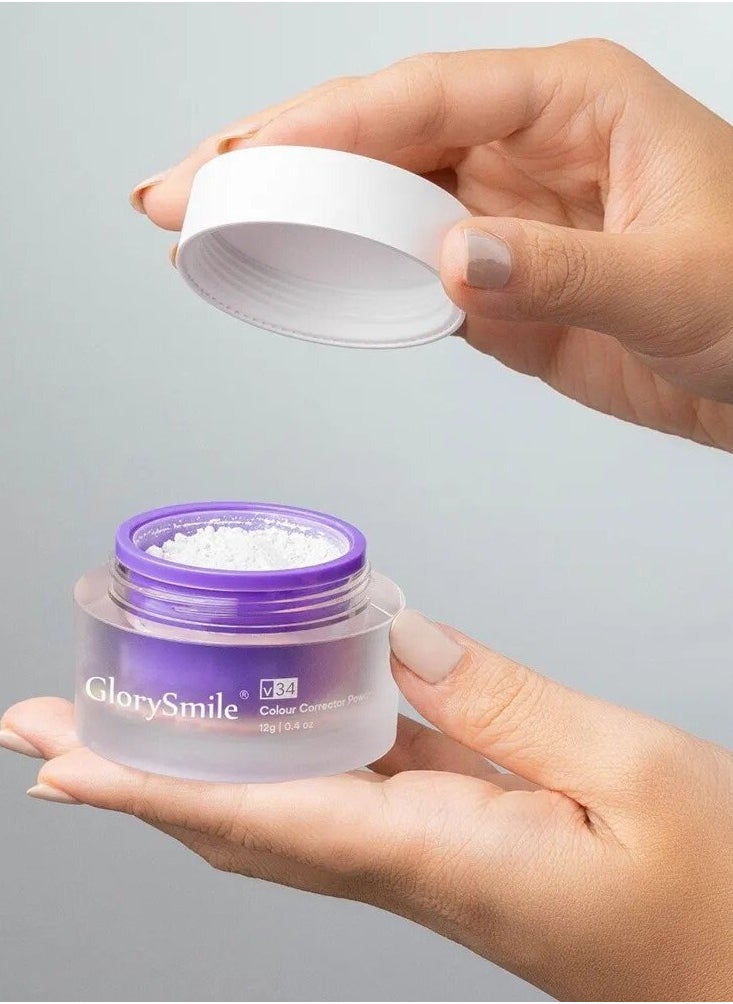 GlorySmile - V34 Colour Corrector Powder for Sensitive Teeth and Cavity Prevention Brighten Teeth for Men & Women 12g - Image 1