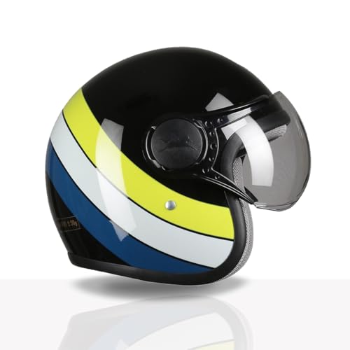 TVS Cruisetown Open Face Helmet | Half Face Helmet for Riders | ISI & DOT Certified | Premium Protection for Men & Women | Comfortable, Durable & Lightweight Design with Visor (Black & Lime/L) - Image 2