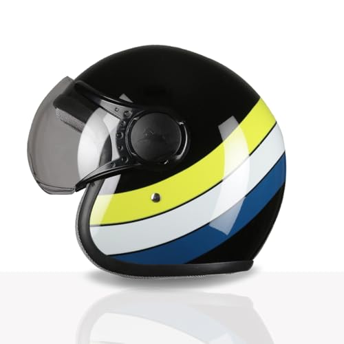 TVS Cruisetown Open Face Helmet | Half Face Helmet for Riders | ISI & DOT Certified | Premium Protection for Men & Women | Comfortable, Durable & Lightweight Design with Visor (Black & Lime/L) - Image 4