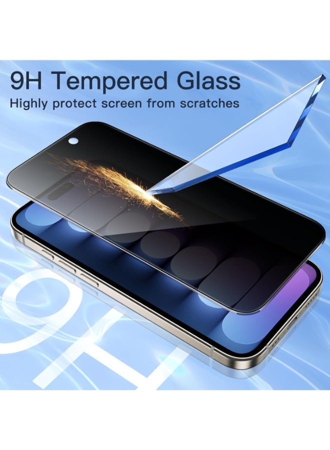 2 pieces privacy screen protector for iPhone 13 Pro 6.1 inches, 9H hardness, anti-spy tempered glass layer, 2 pieces - Image 4