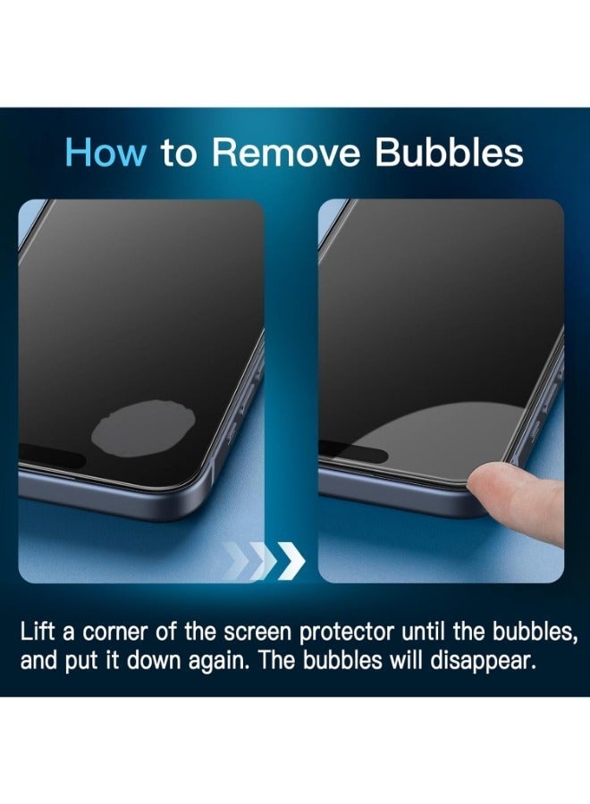 2 pieces privacy screen protector for iPhone 13 Pro 6.1 inches, 9H hardness, anti-spy tempered glass layer, 2 pieces - Image 3