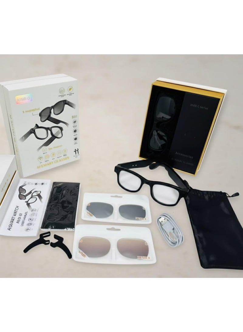 بلو فاير نظارات ذكية بتقنية الذكاء الاصطناعي للرجال والنساء | ترجمة فورية صوتية في الوقت الحقيقي | كاميرا 8MP لتصوير فيديو عالي الدقة من منظور الشخص الأول FPV | سماعات بلوتوث بصوت مفتوح للمكالمات والموسيقى | مساعد صوتي للتحكم بدون استخدام اليدين | نظارات رياضية مقاومة وعملية للقيادة، السفر، الجري وركوب الدراجات | بطارية طويلة وعزل ضوضاء وذكاء متعدد اللغات - Image 5