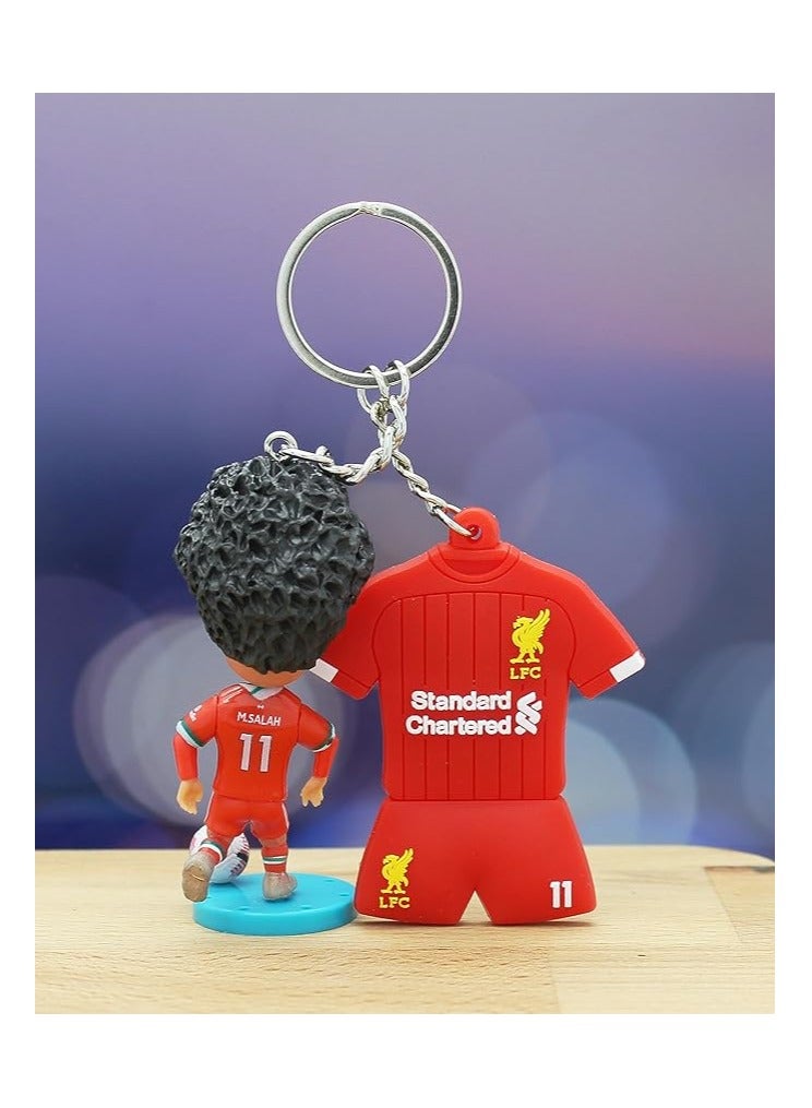 Generic Football Super hero Bobble Head for car dashboard or desk and Football Stars jersey keychain (mohamed salah Keychain) - Image 2