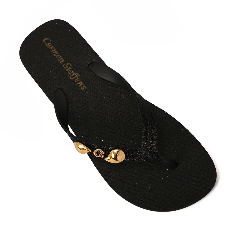 Black CS Shine Flip-Flop