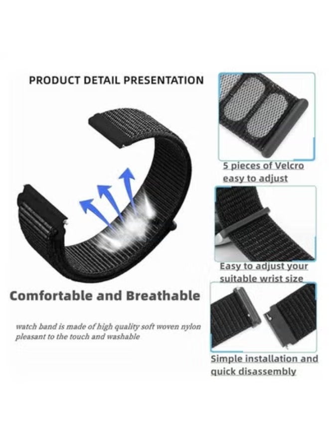 JAJEEK Nylon Fabric Watch Strap 20mm / 22mm | Soft Breathable Smartwatch Replacement Band for Men & Women | Quick Release Adjustable Sport Watch Bracelet | Durable, Lightweight & Sweat-Resistant Band for Fitness & Daily Wear | Compatible with Most Smartwatches - Image 2