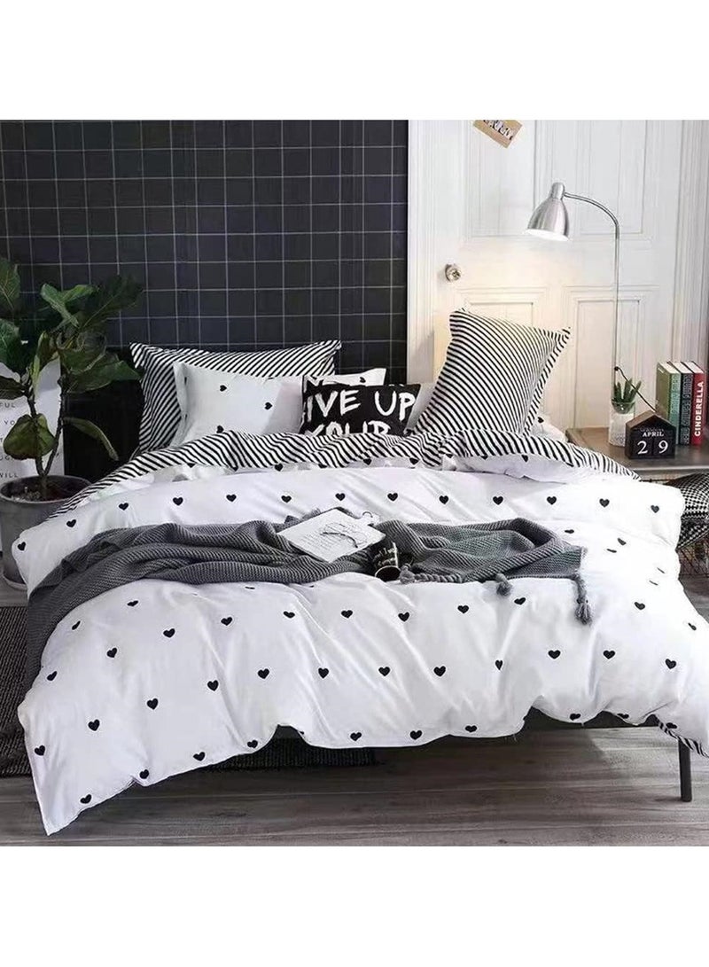 GOLDEN HOME 6 Piece King/Queen/Single size, striped pattern duvet cover set. set includes 1 Comforter Cover, 1 Fitted Bedsheet, 4 Pillowcases - Image 2