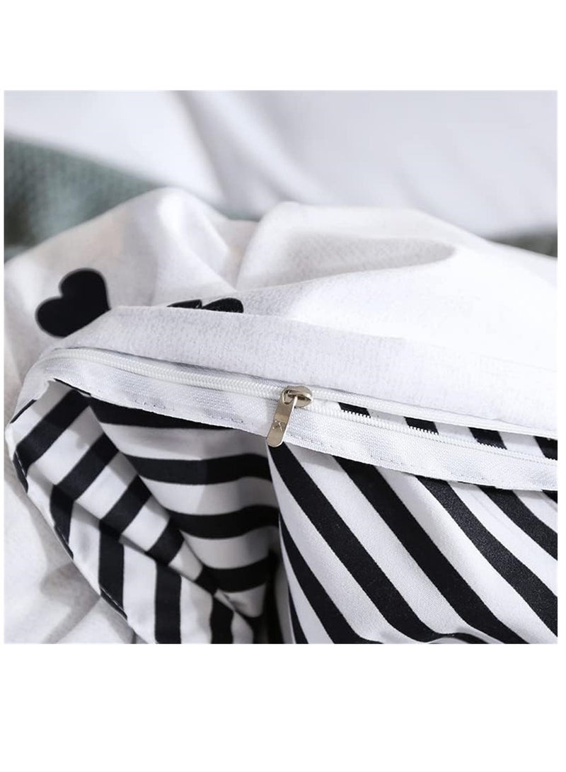 GOLDEN HOME 6 Piece King/Queen/Single size, striped pattern duvet cover set. set includes 1 Comforter Cover, 1 Fitted Bedsheet, 4 Pillowcases - Image 5