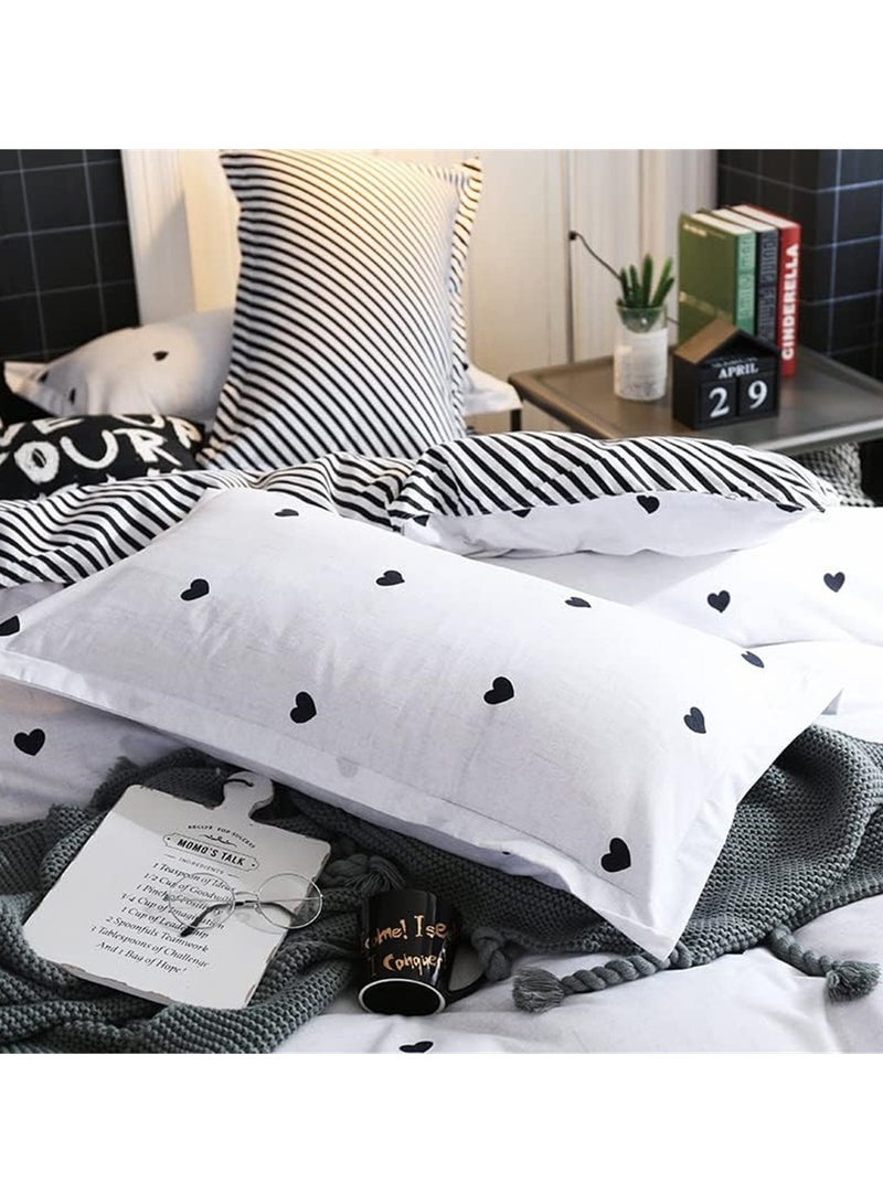 GOLDEN HOME 6 Piece King/Queen/Single size, striped pattern duvet cover set. set includes 1 Comforter Cover, 1 Fitted Bedsheet, 4 Pillowcases - Image 4