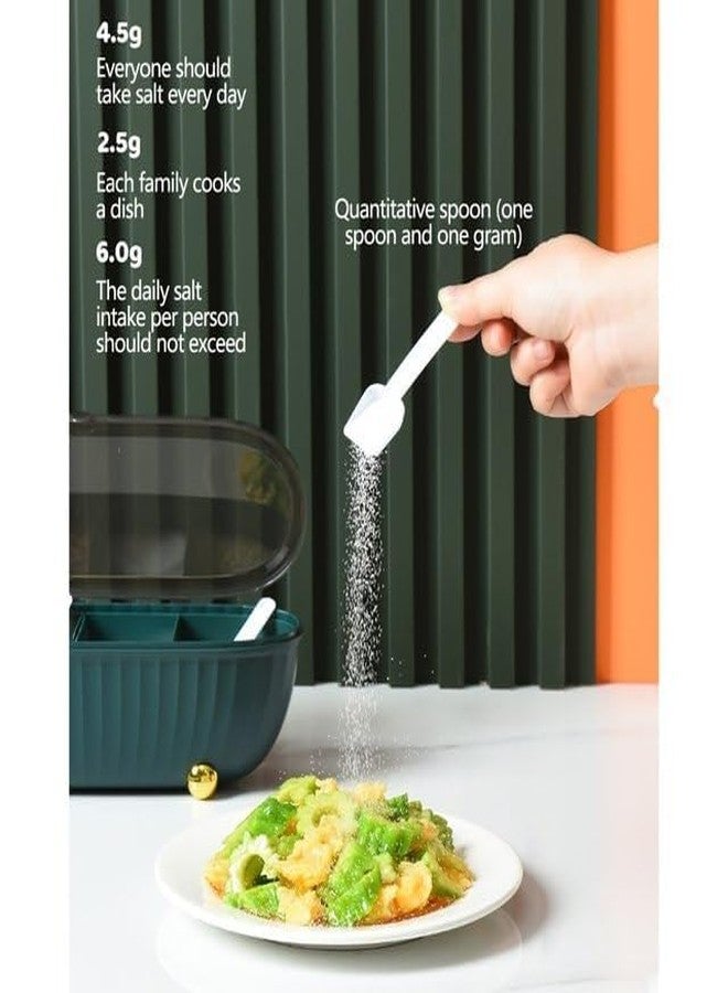 JOYSTER Multipurpose Plastic 4 in 1 Masala Box for Kitchen, Transparent Pickel Box, 4 Compartment Storage Container Airtight for Cereal, Dry Fruits 4 Compartment with 4 Spoon - Image 4