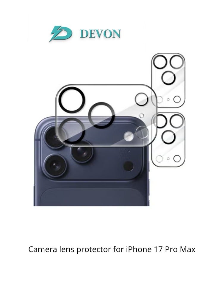 Devon Tempered Glass Camera Lens Protector for iPhone 17 Pro Max Clear Durable Scratch Resistant for Everyday Use - Image 1