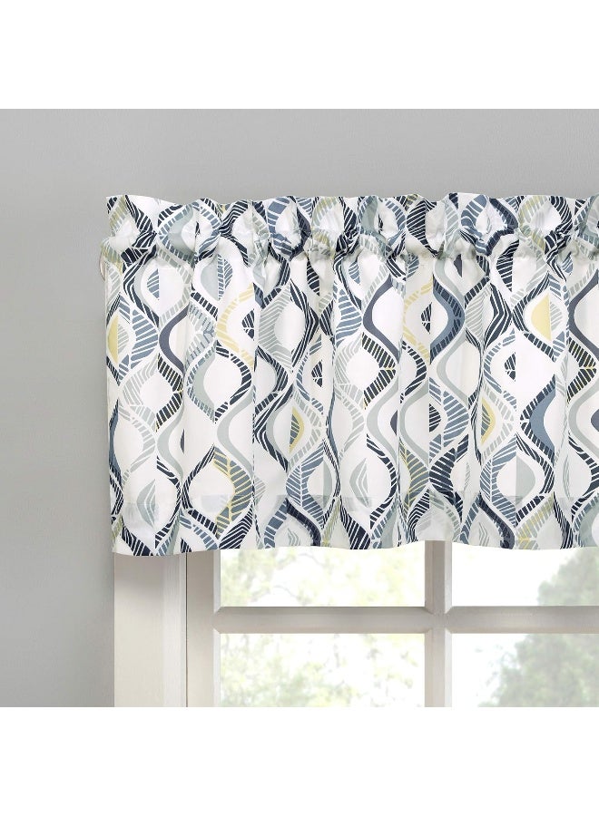 No. 918 No 918 Barker Geometric SemiSheer Rod Pocket Kitchen Curtain Valance and Tiers Set 54 x 36 White - Image 5