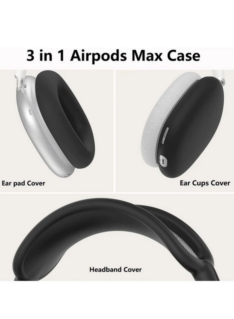 3 in 1 Headphone Case for AirPods Max Shockproof Head Mounted Earphone Protector Cover for AirPods Max Case Durable Travel Storage Bag Black - Image 3