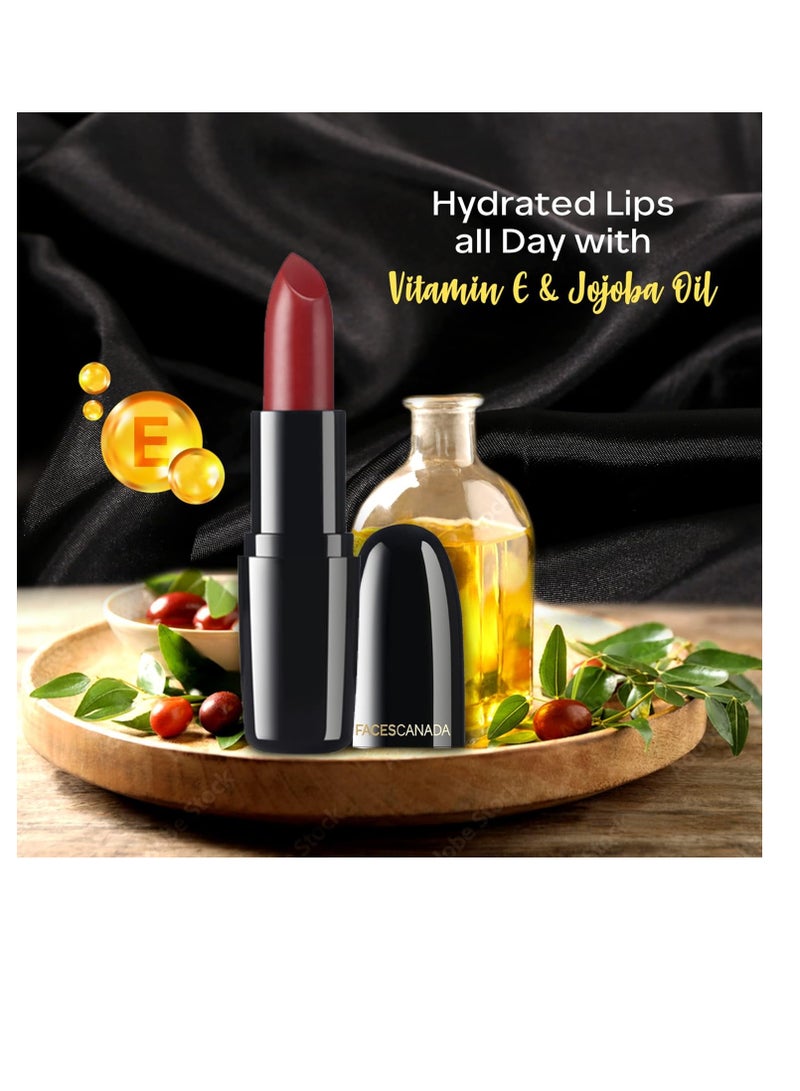 Faces Canada FACESCANADA Weightless Creme Finish Lipstick Red  4G Creamy FinishSmooth Texture  Long Lasting Rich Color Hydrated Lips Vitamin E Jojoba Oil Shea Butter Almond Oil - Image 4