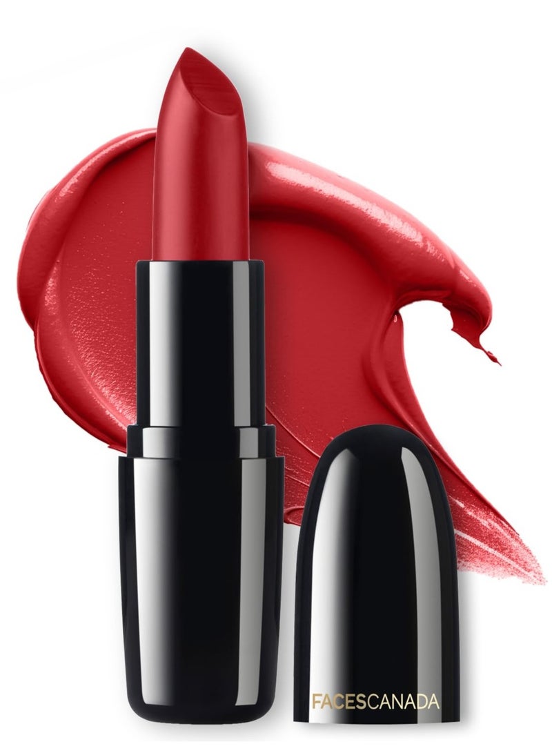 Faces Canada FACESCANADA Weightless Creme Finish Lipstick Red  4G Creamy FinishSmooth Texture  Long Lasting Rich Color Hydrated Lips Vitamin E Jojoba Oil Shea Butter Almond Oil - Image 1